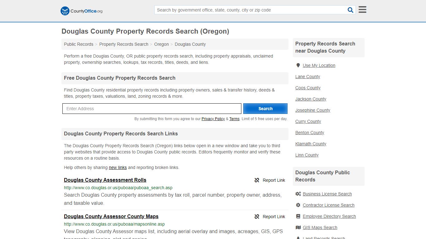 Douglas County Property Records Search (Oregon)